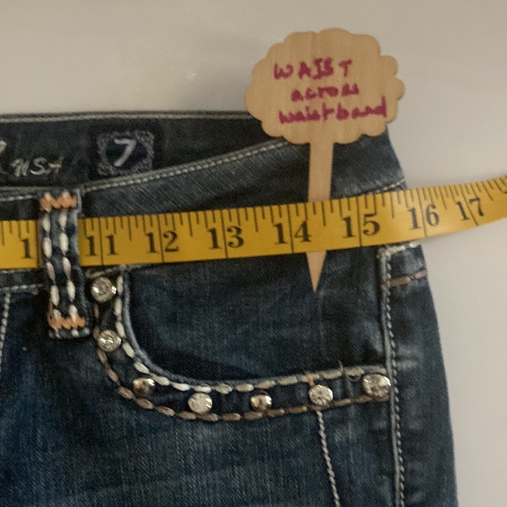 LA Idol USA Jeans size 7 W 30 L 34 (per label) blue denim 97% cotton 3% Elastin - Picture 9 of 15